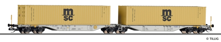 Tillig 18077 - TT - Containertragwagen MSC, AAE, Ep. VI